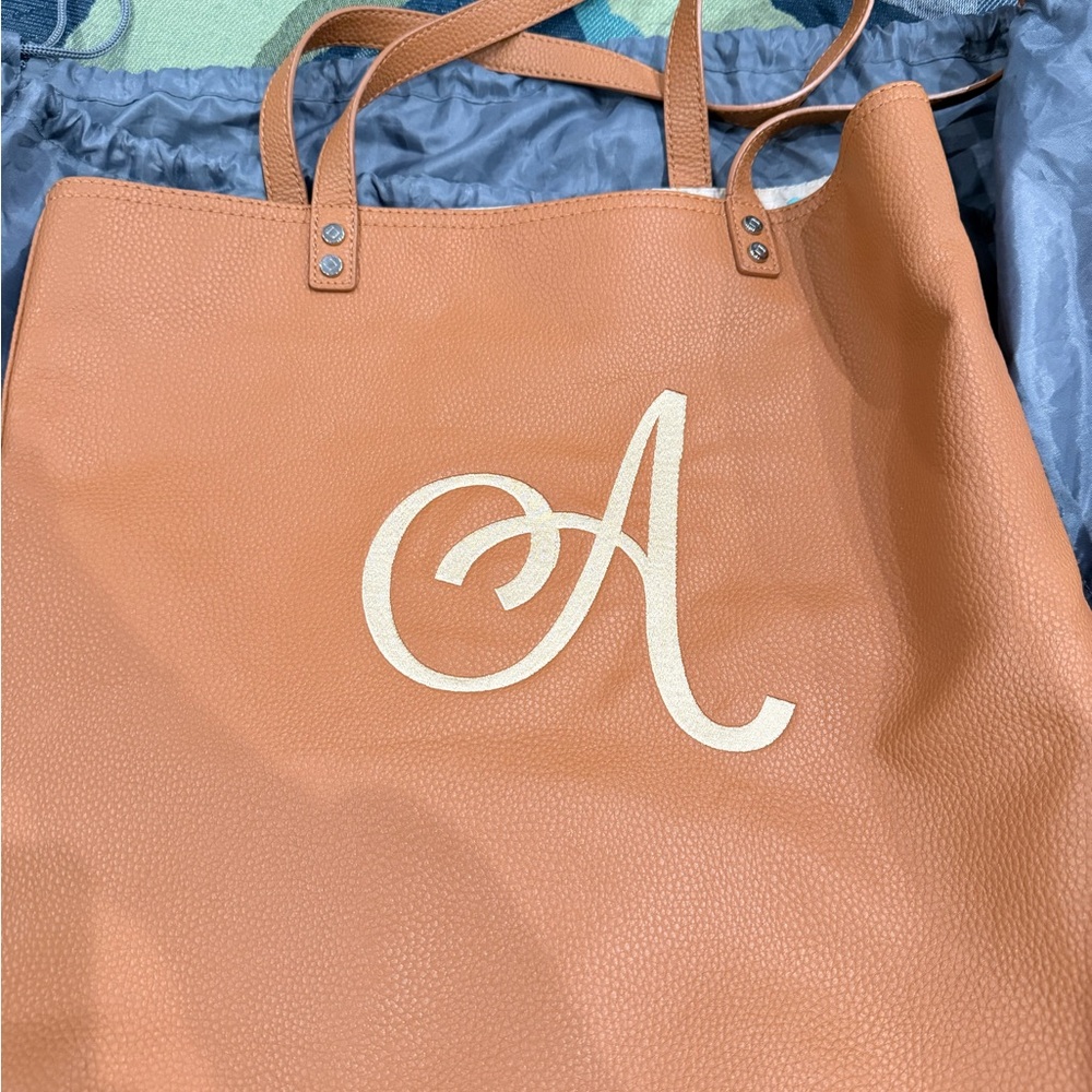Thirty-One Tan Tote with Monogram